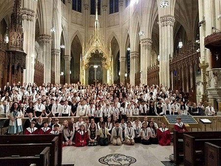 Choir from St. Gregory the Great Academy sings for Mass in St. Patrick's Cathedral