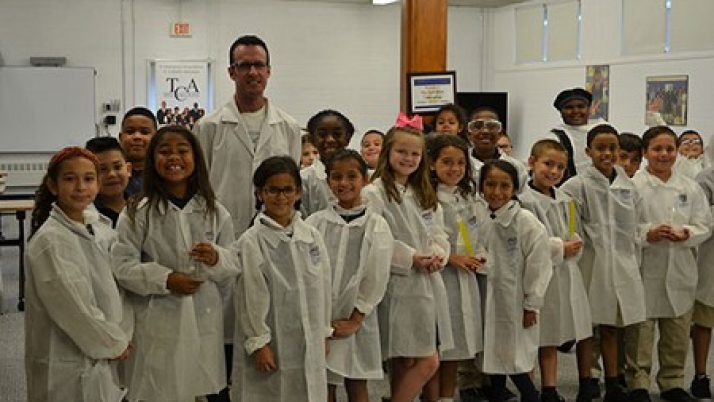 TCA students participate in lab coat experiment