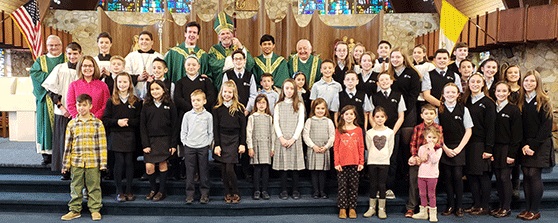 Medford school closes Catholic Schools Week with Mass, visit from Bishop