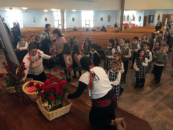 St. Mary Academy students celebrate Guadalupe Feast with procession, Rosary prayers